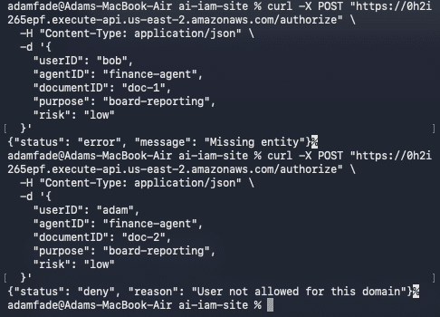 API Gateway Deny Test
